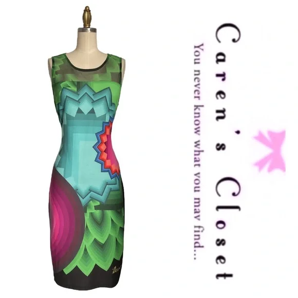 Desigual Mod Graphic Print Sleeveless Adriana Tank Dress - Picture 5 of 9